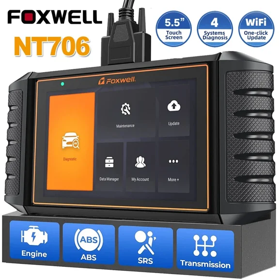 Foxwell NT706 OBDII Scanner Car Code Reader Scan Engine Airbag ABS Transmission Four System Scan Tool Turn off Warning Light Full OBD2 Functions Automotive Diagnostic Tool Auto Analyzer Car Scanner