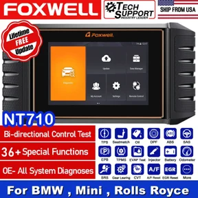 Foxwell NT710 BMW Car Scanner Bidirectional Control Scan Tool Active Test OBD2 Scanner All Systems Diagnostic Tool 31+ Maintenance Services Automotive Code Reader for BMW MINI RR OBDII Automobiles