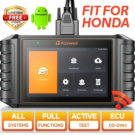 Foxwell NT710 OBD2 Scanner Fits for Honda Acura Automotive Bi-Directional Diagnostic Tool Active Test All System Maintenance Reset Full OBDII Modes Car Code Reader Android 9 Tablet 5.5inch Touchscreen