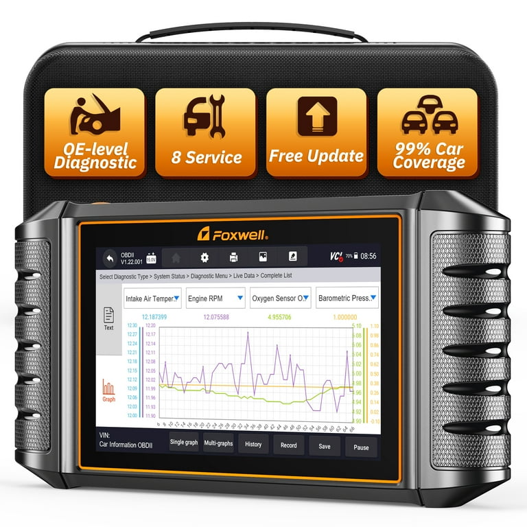 Foxwell Automotive NT726 OBD2 Vehicle Diagnostic Tool with 12