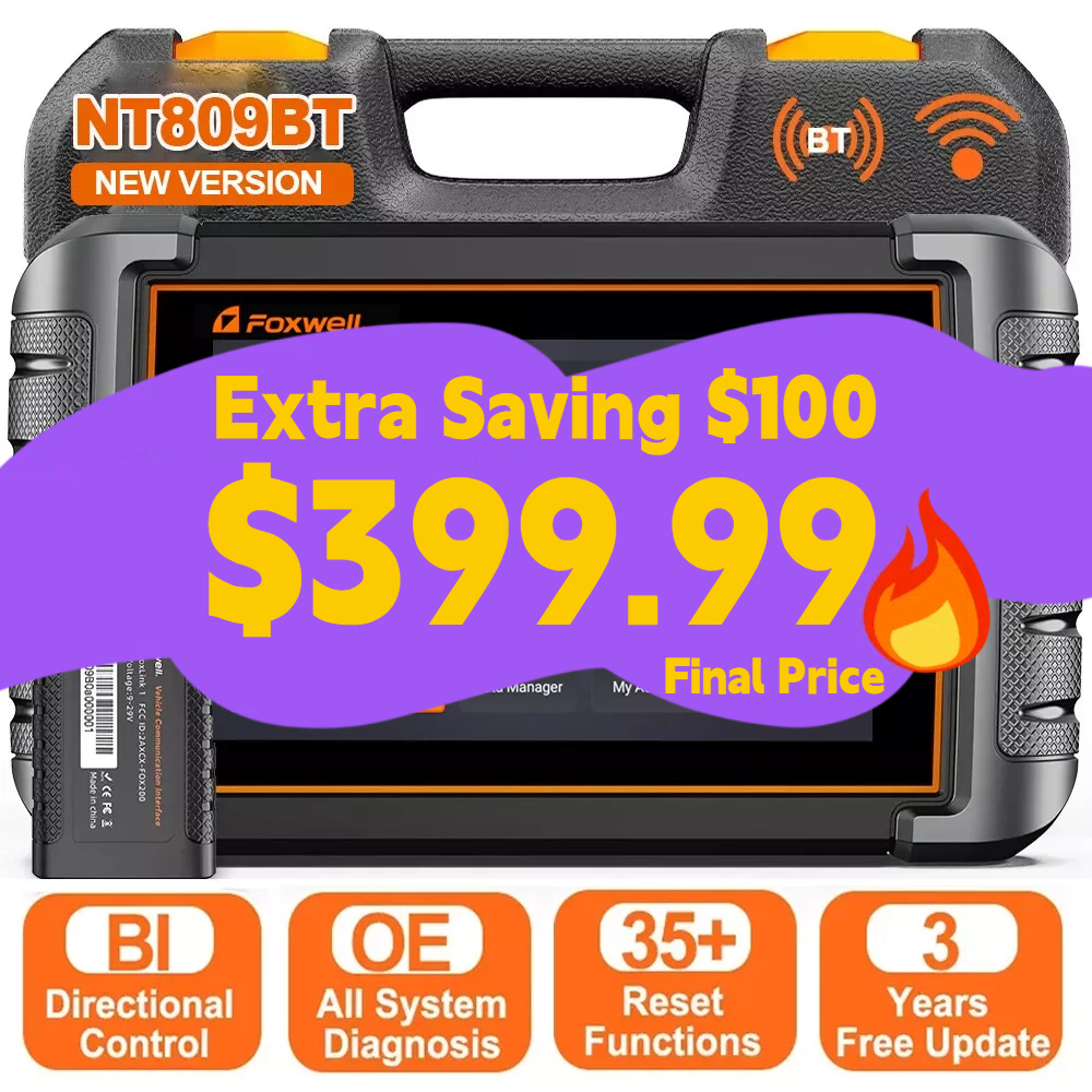 FOXWELL NT809 BT Bdrectonal All System Car OBD2 Scanner Dagnostc