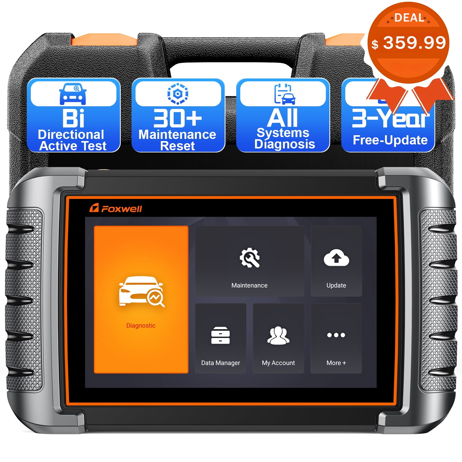 Foxwell NT809 OBD2 Scanner Automotive BiDirectional Scan Tool Active Test All System 30+ Reset