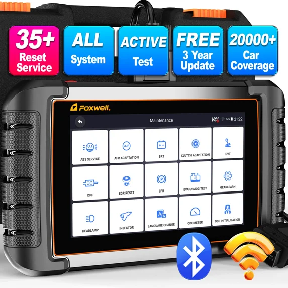 Foxwell OBD2 Scanner Car Diagnostic Tool Scan Full Systems with 30+ Reset Services Auto Vin Scan WiFi Wireless Automotive Scanner Bidirectional Scan Tool Active Test Auto Analyzer Upgrade Free
