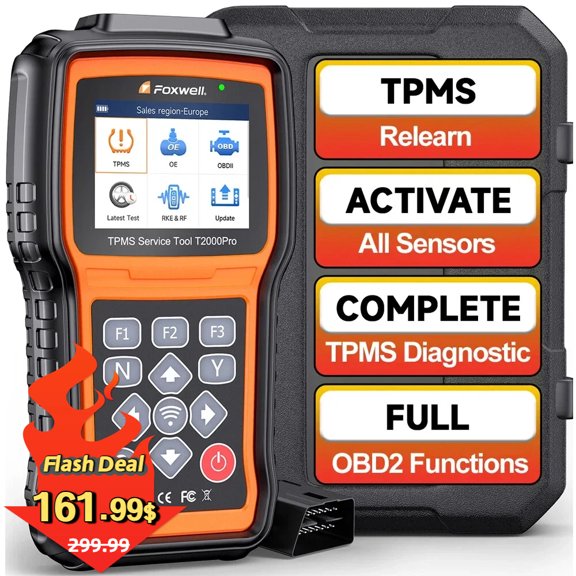 Foxwell T2000 PRO Automotive TPMS Sensors Activate Relearn Program-ming Scan Tool, Car Tire Pressure Diagnostic Tool, Lifetime Free Update