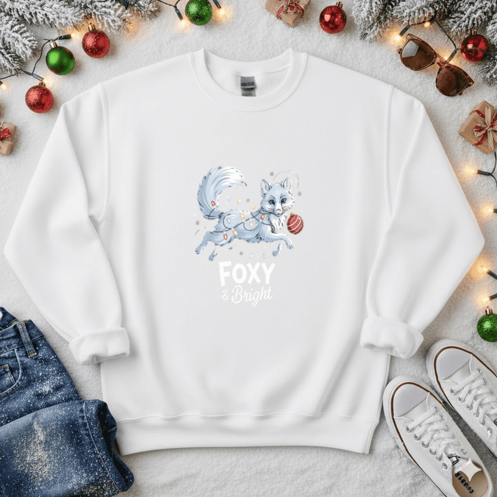 Foxy And Bright Christmas Arctic Fox Animal Holiday Graphic Top ...