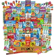 Foxy Fane 120 count Deluxe Snack Box - Ultimate Gift Care Package with Variety Assortment of Crackers, Cookies, Candy, Chips & other Snacks - Bulk Bundle of Delicious Treats (120 Snacks)