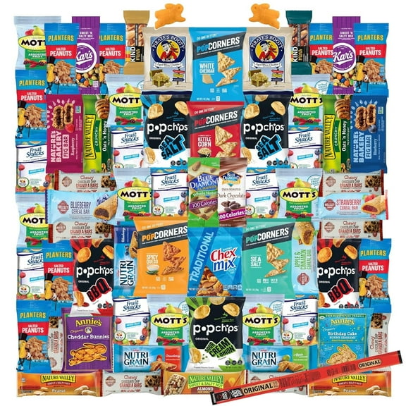 Foxy Fane 66-Count Healthy Snacks & Treats Holiday Gift Box - Perfect Variety Pack for Easter - Great for Family, Friends & Office