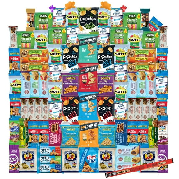 Foxy Fane 90-Count Healthy Snacks & Treats Holiday Gift Box - Perfect Variety Pack for Easter - Great for Family, Friends & Office
