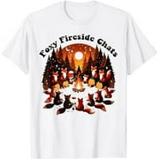 Foxy Fireside Chats Cute Foxes By A Campfire Men Women Kids T-Shirt