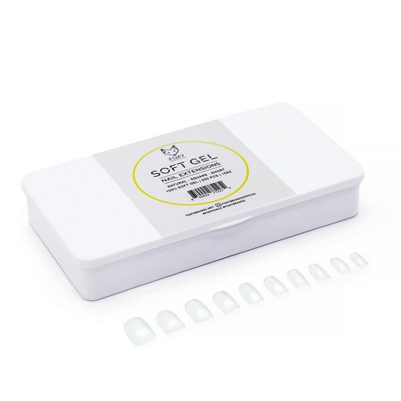 Foxy Gel Tips - Natural Short Square Gel Filled Tips