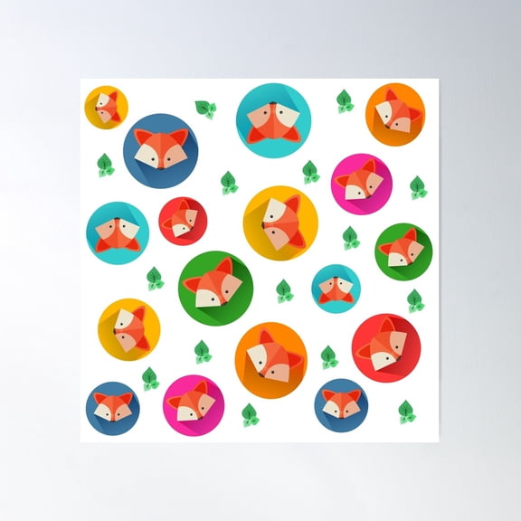 Foxy Pattern Poster Wall Art, Modern Wall Decor For Living Room Bedroom, 24x36 UNFRAMED