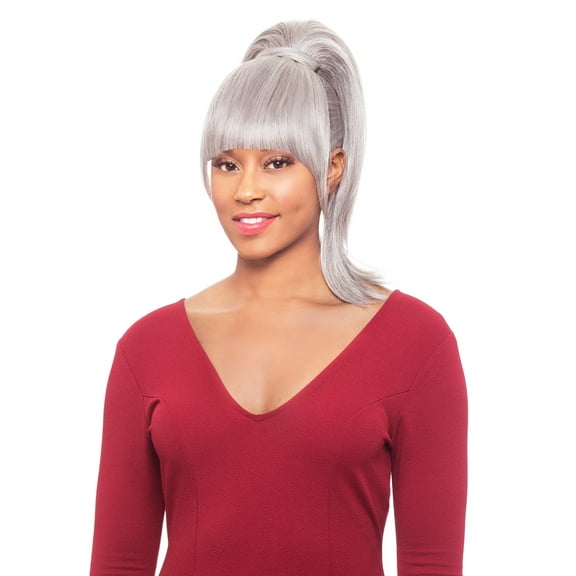 Foxy Silver (Duet01) - Heat Resistant Fiber Bang & Ponytail in 51