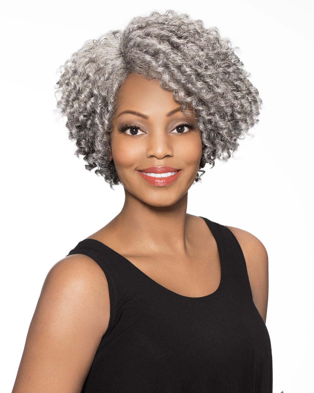 Foxy Silver (Joyce) - Synthetic Lace Part Wig in JET BLACK