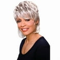 thumbnail image 1 of Peggy Wig Color FS4/27 - Foxy Silver Wigs Mid Length Chunky Layers Tapered Bangs Synthetic African American Lightweight, 1 of 3