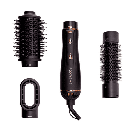 FoxyBae 3-in-1 Ceramic Interchangeable Hair Tools - Blowout Dryer Set [Black Rose-Gold]