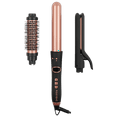 thumbnail image 1 of Foxybae Tres Chic 3-In-1 Interchangeable Styler with a 1" Flat Iron, 1.25" Curling Wand, and Hot Round Brush, 1 of 6
