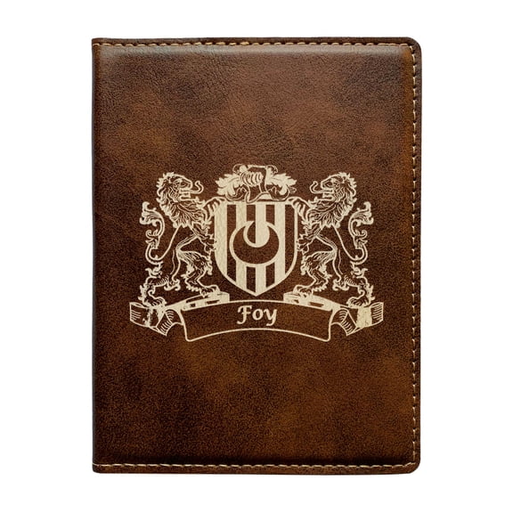 Foy Irish Coat of Arms Leather Passport Wallet