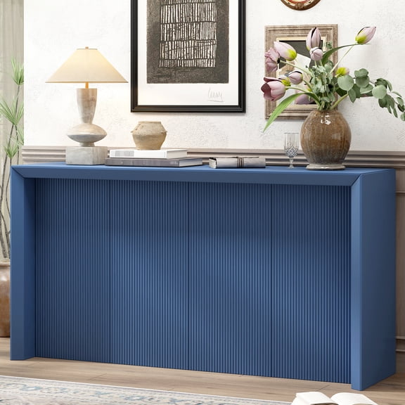 Foyer Console | Wavy Design for Distinctive Look | MDF with Acacia Veneer for Durability | Blends into Home Ambiance