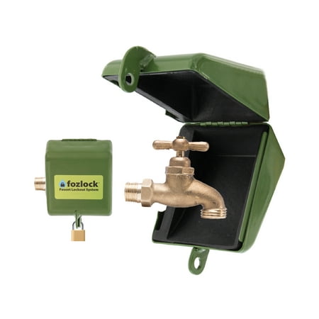 Fozlock Outdoor Hose Bibb Faucet Lock and Insulator, Green