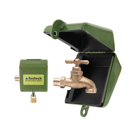 Fozlock Outdoor Hose Bibb Faucet Lock and Insulator, Green