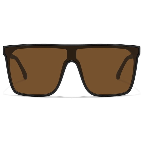 Fozono Oversized Flat Top Shield Sunglasses, Unisex One Piece UV Protection