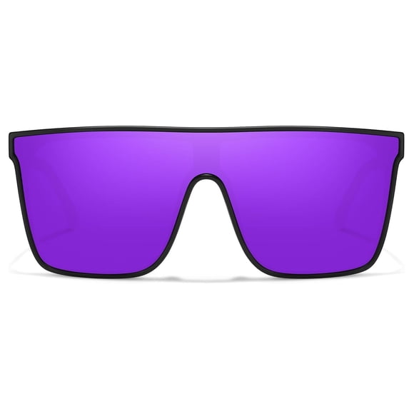 Fozono Oversized Flat Top Shield Sunglasses, Unisex One Piece UV Protection