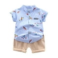 thumbnail image 1 of Fozruso 2Pcs Set Summer for Kids Boys Cartoon Set Clothes Tops+Shorts Summer 1 4Years Boys Baby Outfits T Shirt Boys Outfits&Set,Sizes 2-3 Years(Blue), 1 of 3