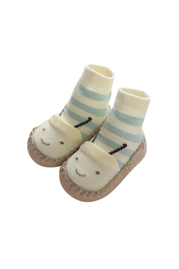 Autumn And Winter Cute Children Toddler Shoes Boys And Girls Flat Bottom Non Lightweight Comfortable Cartoon Bee Socks Shoes Sizes 5 Toddler(Multicolor)