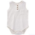 thumbnail image 1 of Fozruso Baby Boys Bodysuits Summer Sleeveless Romper Jumpsuit For Infants 3 24 Months Soft Breathable Casual Outfit Cute Boys Rompers Sizes 6-9 Months, 1 of 4