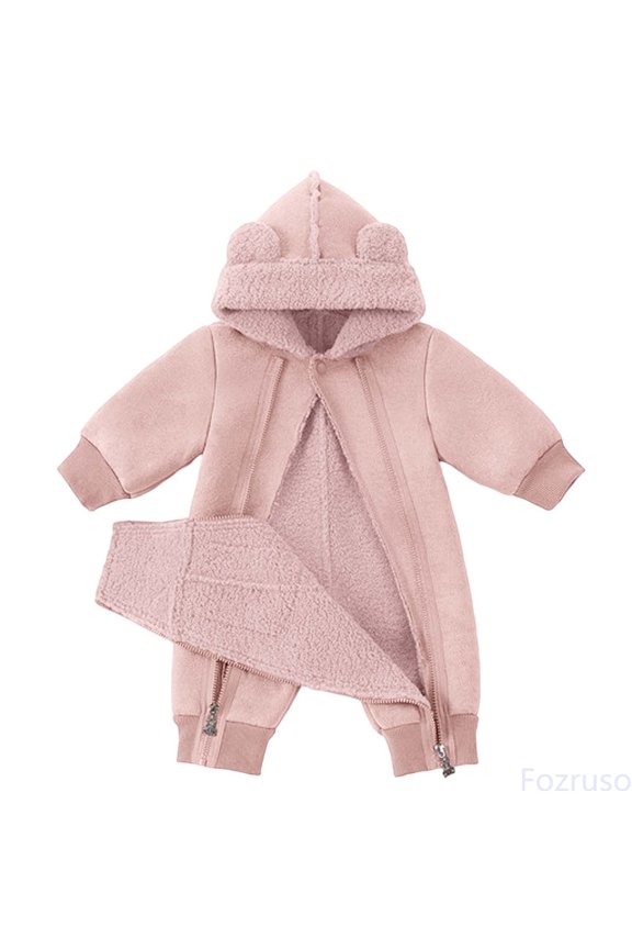 Baby Boys Romper Jumpsuit Winter Warm Soft Outfit Toddler Casual Playwear Comfortable Outfits Cute Boys Rompers Sizes 6-12 Months