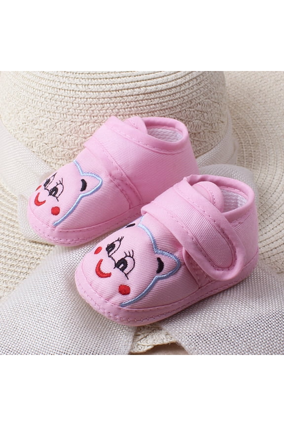 Baby Girl Boy Soft Sole Cartoon Anti- Shoes Toddler Shoes PK/12 Sizes 12 Toddler(Pink)