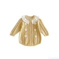 thumbnail image 1 of Fozruso Baby Girls Knit Bodysuit Long Sleeve Winter Outfit Lace Collar Romper Casual Wear Soft Comfortable Clothes For 0 12 Months Jumpsuit Cute Rompers Sizes 6-9 Months, 1 of 5