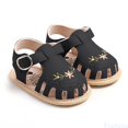 thumbnail image 1 of Fozruso Baby Sandals For Soft Sole Breathable Summer Casual Shoes With Floral Embroidery For Boys And Girls 0 18 Months,Sizes 6 Toddlers 12-18 Months(Black), 1 of 6