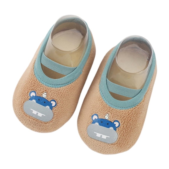 Fozruso Boys And Girls Indoor Floor Socks Toddler Shoes Early Education Breathable Cartoon Floor Socks Features Sizes 11 Little Kid(Beige)