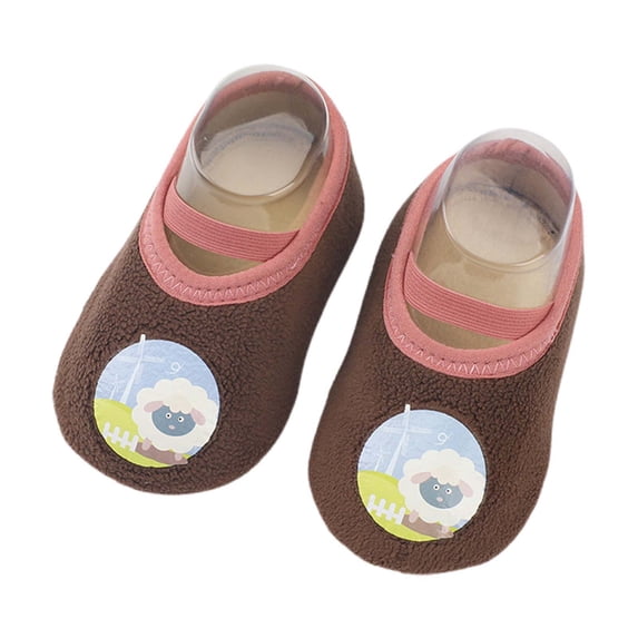 Fozruso Boys And Girls Indoor Floor Socks Toddler Shoes Early Education Breathable Cartoon Floor Socks Features Sizes 11 Little Kid(Brown)