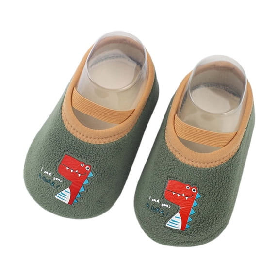 Fozruso Boys And Girls Indoor Floor Socks Toddler Shoes Early Education Breathable Cartoon Floor Socks Features Sizes 11 Little Kid(Green)