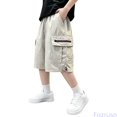 thumbnail image 1 of Fozruso Boys Cargo Shorts With Pockets Elastic Waist Summer Casual Bottoms For Kids Cargo Shorts for Boys(Gray), 1 of 7