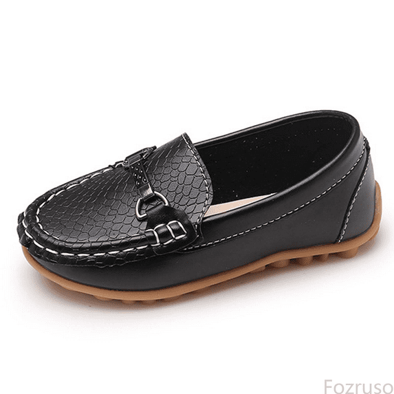 Fozruso Boys Casual Leather Sneakers For Kids Soft Sole Non Slip耐磨 Toddler School Shoes Lightweight Comfortable Everyday Walking,Sizes 6(9-12 Months)