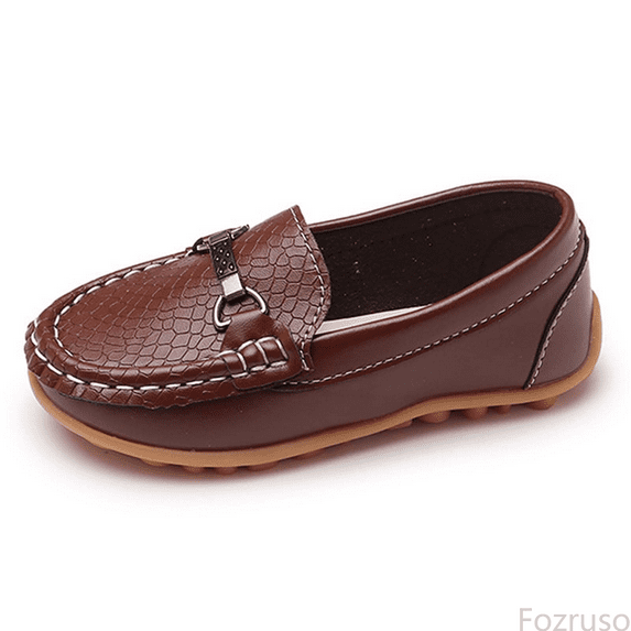 Fozruso Boys Casual Leather Sneakers For Kids Soft Sole Non Slip耐磨 Toddler School Shoes Lightweight Comfortable Everyday Walking,Sizes 3(11-11.5 Years)