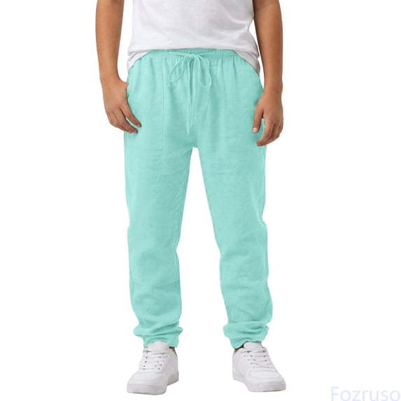 Fozruso Boys Casual Straight Leg Pants Long Pants For Kids Comfortable Daily Wear School Uniform Pants Sizes 16-17 Years(Green)