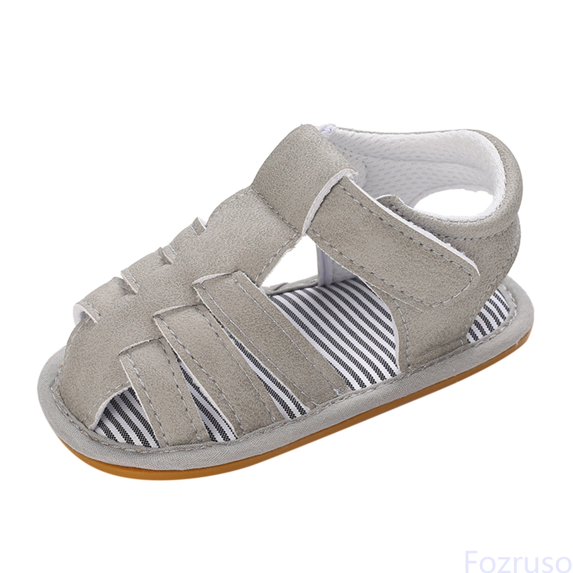 Fozruso Boys Close Toe Sandals Summer Children And Toddler Shoes Boys And Girls Sandals Flat Soles Light Straps Roman Style Breathable And Comfortable Sizes 5 Toddler(6-12 Months)