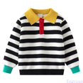 thumbnail image 1 of Fozruso Boys Collar Pullover Striped Sweaters Long Sleeve Knit Sweaters Fall Clothes,Black, 1 of 7