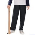 thumbnail image 1 of Fozruso Boys Dress Pants Elastic Waist Solid Color Formal Trousers Comfortable Everyday Wear For Kids Casual School Uniform Pants Sizes 3-4 Years(Black), 1 of 6