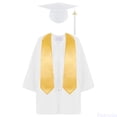thumbnail image 1 of Fozruso Boys Girls Preschool Kindergarten Unisex Graduation Gown Cap Set With Tassel And Graduation Sash For Child School Casual,Sizes 2-3 Years White, 1 of 7