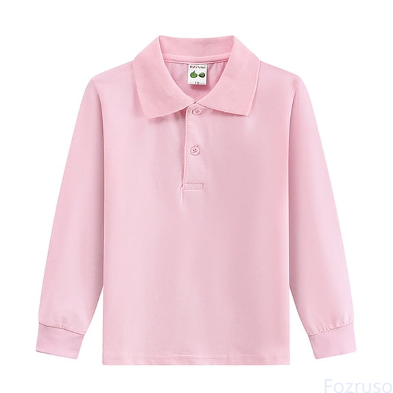 Fozruso Boys and Girls School Uniform Long Sleeve Collared Shirt,Button Closure,Comfortable Breathable Tops for Kids Kids Collared Tops Sizes 10-11 Years