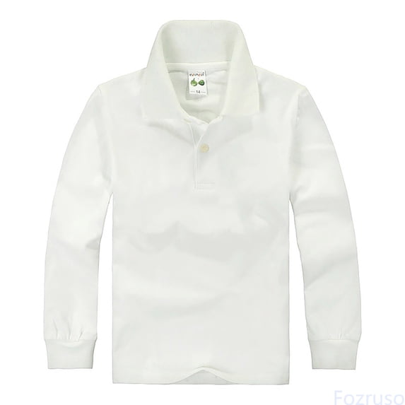 Fozruso Boys and Girls School Uniform Long Sleeve Collared Shirt,Button Closure,Comfortable Breathable Tops for Kids Kids Collared Tops Sizes 5-6 Years