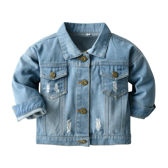 Fozruso Boys Jean Jacket 2-3 Years,Trendy Denim Coat Casual Outerwear School