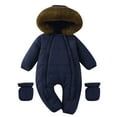 thumbnail image 1 of Fozruso Boys Lightweight Puffer Jacket 12-24 Months,Boys Snow Wear Winter Baby Jumpsuit With Hood And Collar Warm Romper For Infants 0 24 Months Blue, 1 of 3