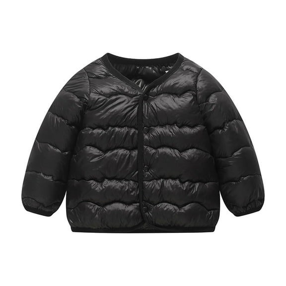 Fozruso Boys Lightweight Puffer Jacket 18-24 Months,Warm Boys Down Jacket Winter Thermal Padded Coat For Kids With Candy Colors Soft Windproof Outerwear Black