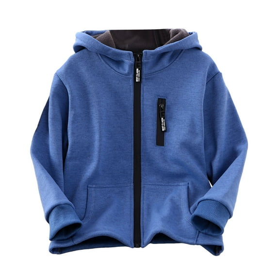 Fozruso Boys Outerwear Jackets 13-14 Years,Kids Jacket Winter Warm Coats For Boys Girls Hooded Outerwear Thickened Windproof Soft Comfortable Casual Sports Blue